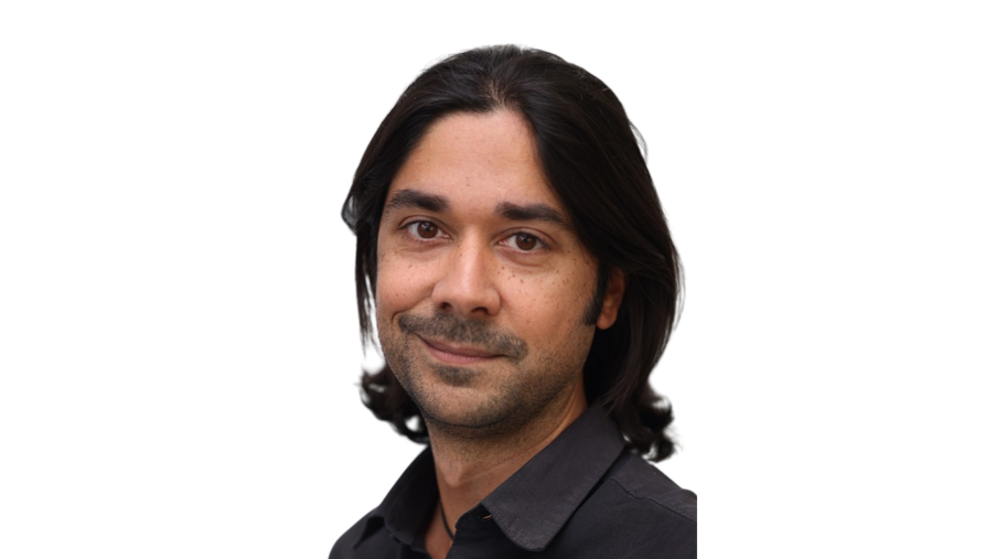 Blauer Kreis mit Figur-Umriss auf weißem Hintergrund